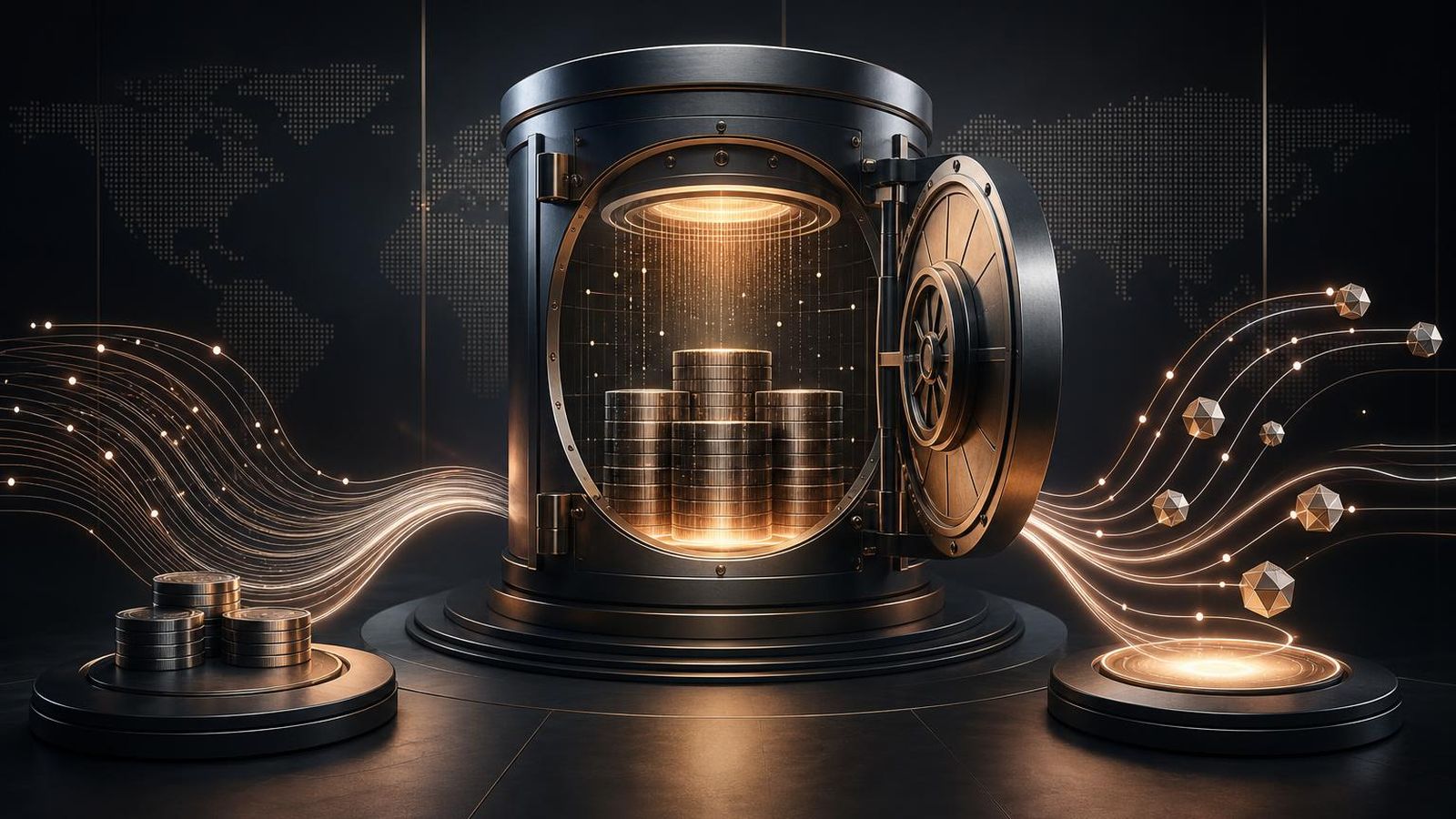 On-chain collateral vault infrastructure representing a crypto-native decentralised stablecoin